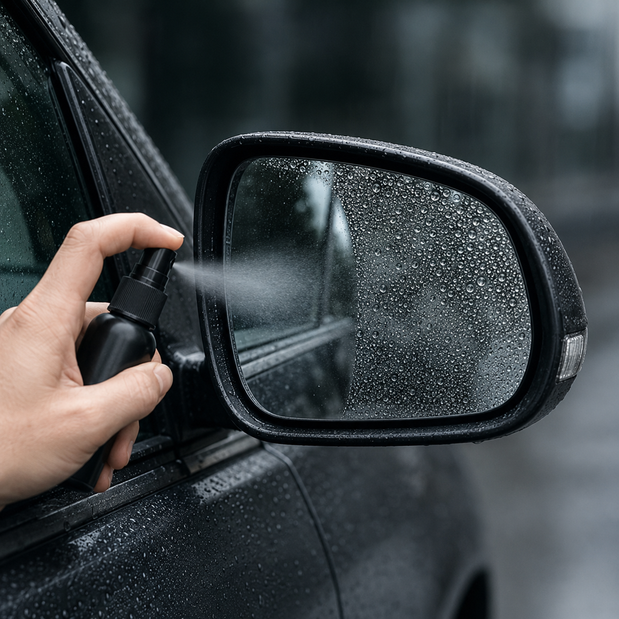 Car Glass Anti-Fog & Hydrophobic Coating Spray – Water Repellent Mirror Treatment